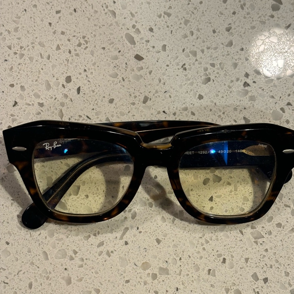 RayBan Evolve frames and blue light lenses.